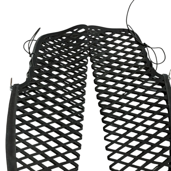 Vince Camuto Black Cut Out Over The Knee stiletto Boots Leather Size 6.5M - Picture 3 of 9